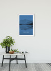 Word Lake Reflection Blue