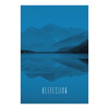 Word Lake Reflection Blue