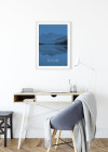Word Lake Reflection Blue