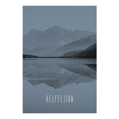 Word Lake Reflection Steel