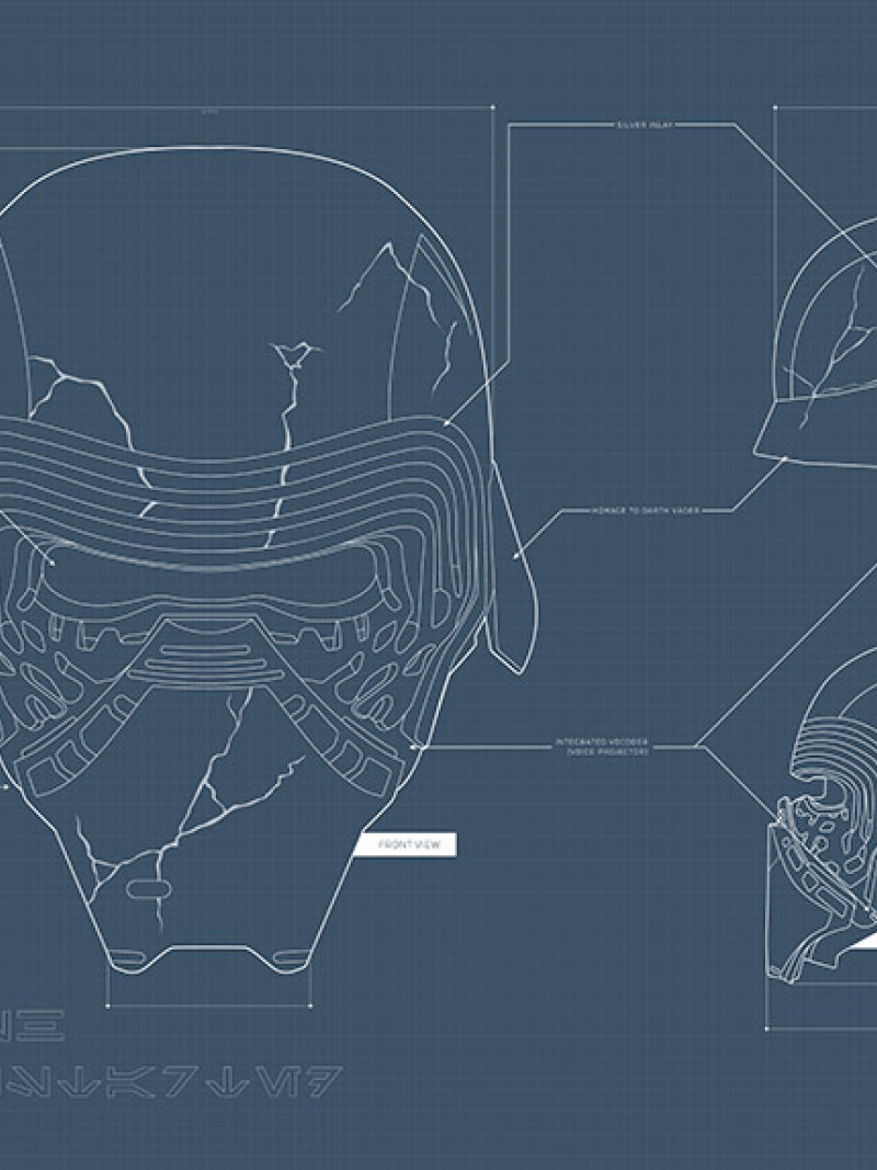 Star Wars EP9 Blueprint Kylo Helmet - Thumbnail View 1