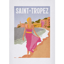 14.09 ab Rahmen Travel Poster Saint-Tropez\