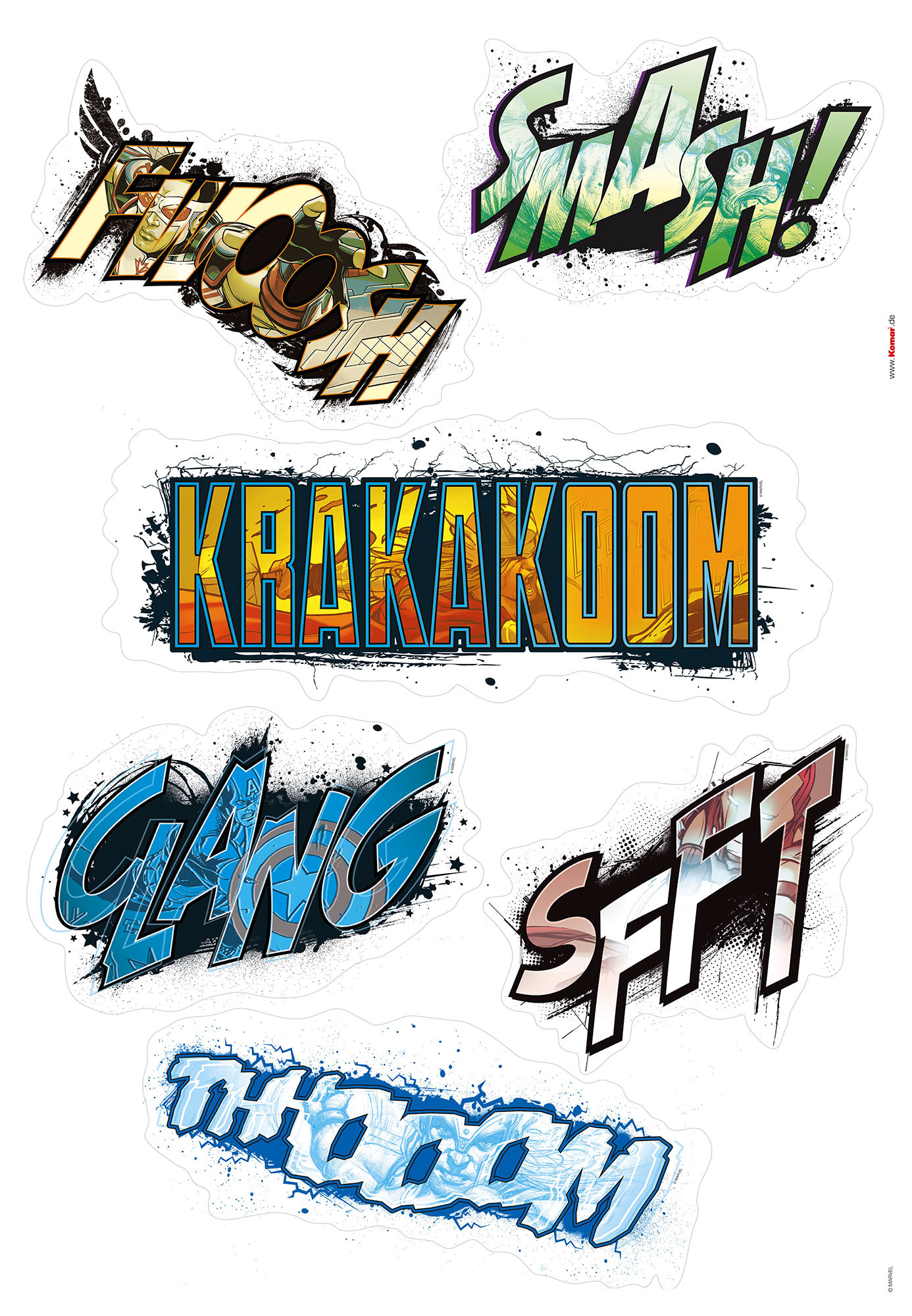 Sticker mural Avengers Plates de Komar®, Marvel