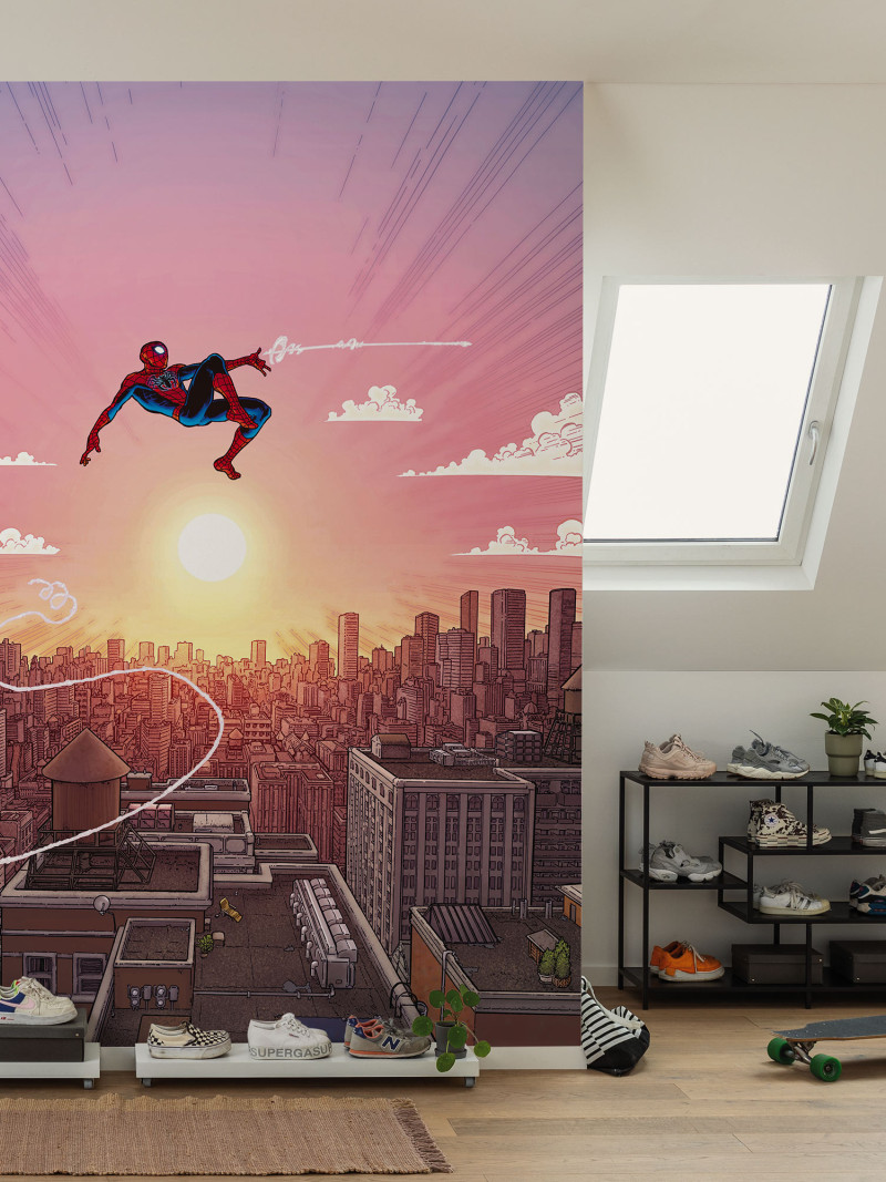Marvel Spider-Man Swinging Through the Air - View 1