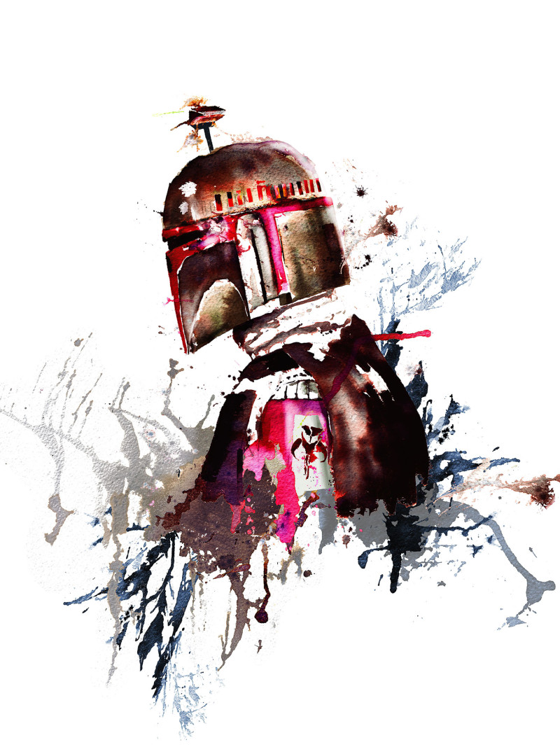 Star Wars Watercolor Boba Fett - Thumbnail View 1