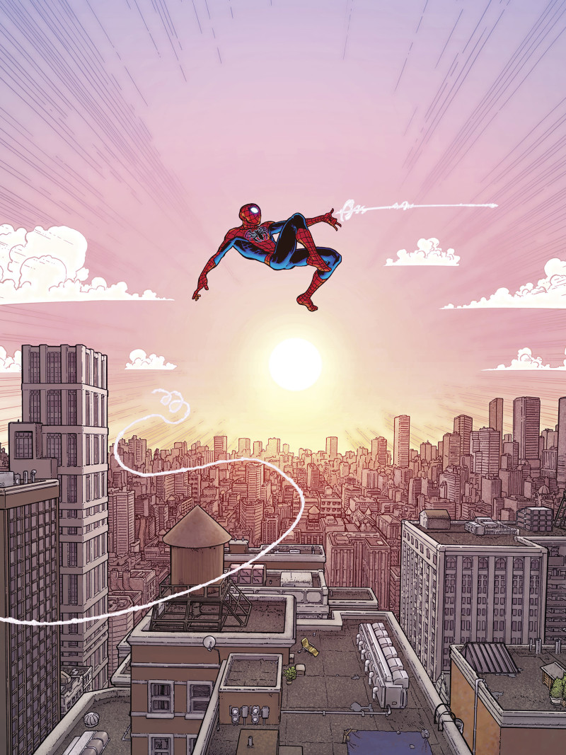 Marvel Spider-Man Swinging Through the Air - Thumbnail View 1