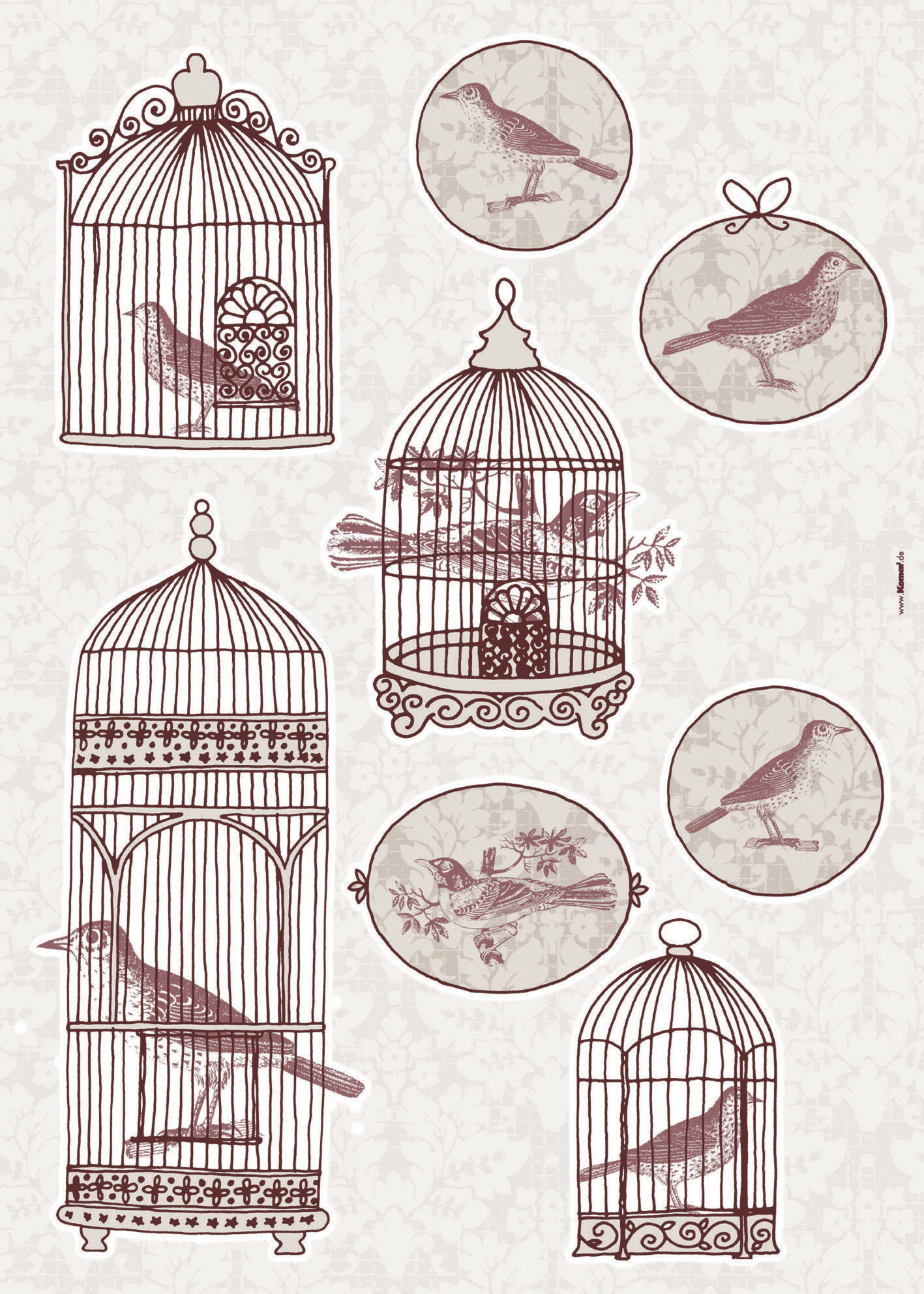 Wall tattoo "Bird Cage" by Komar®