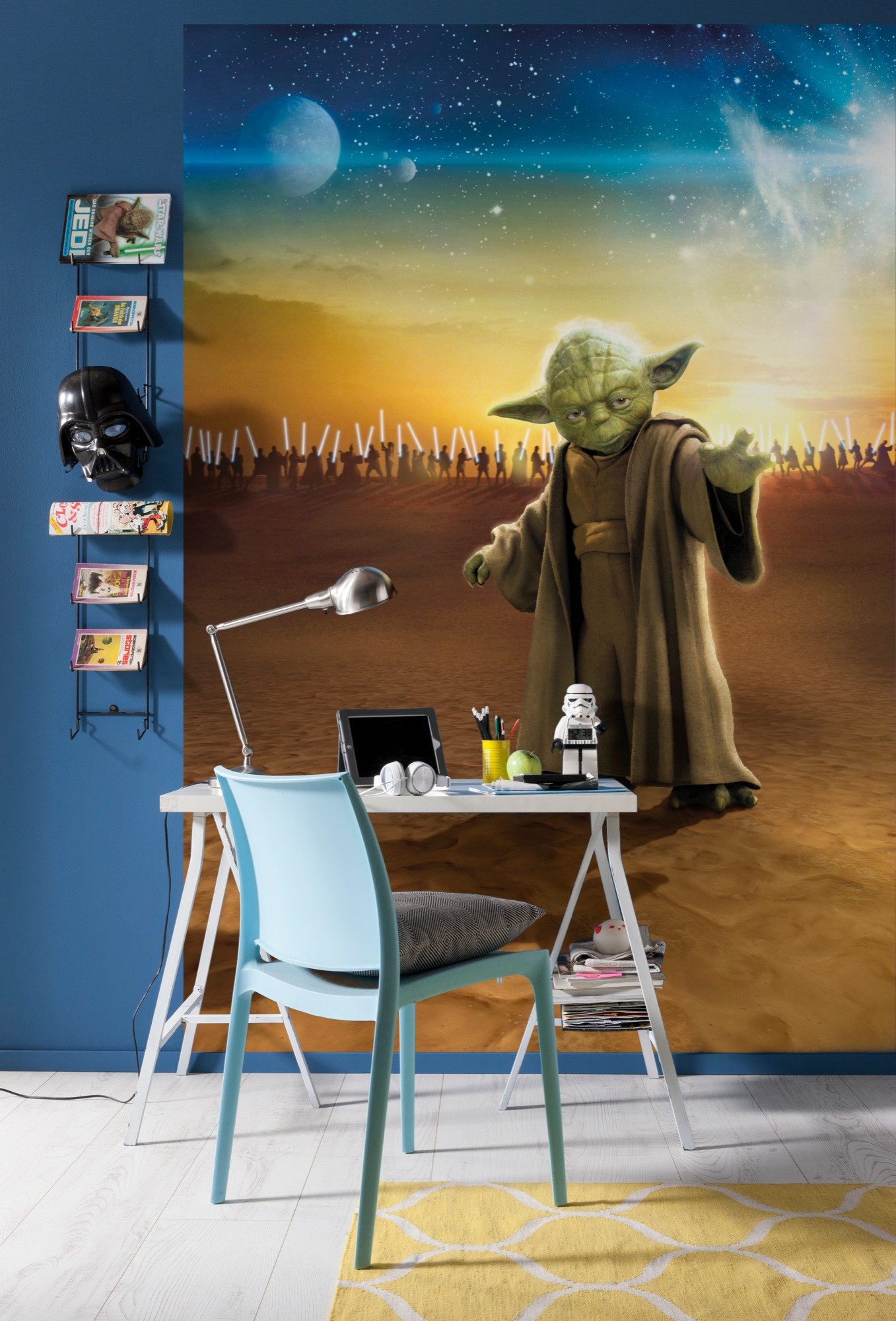 Sticker mural Mandalorian et Yoda