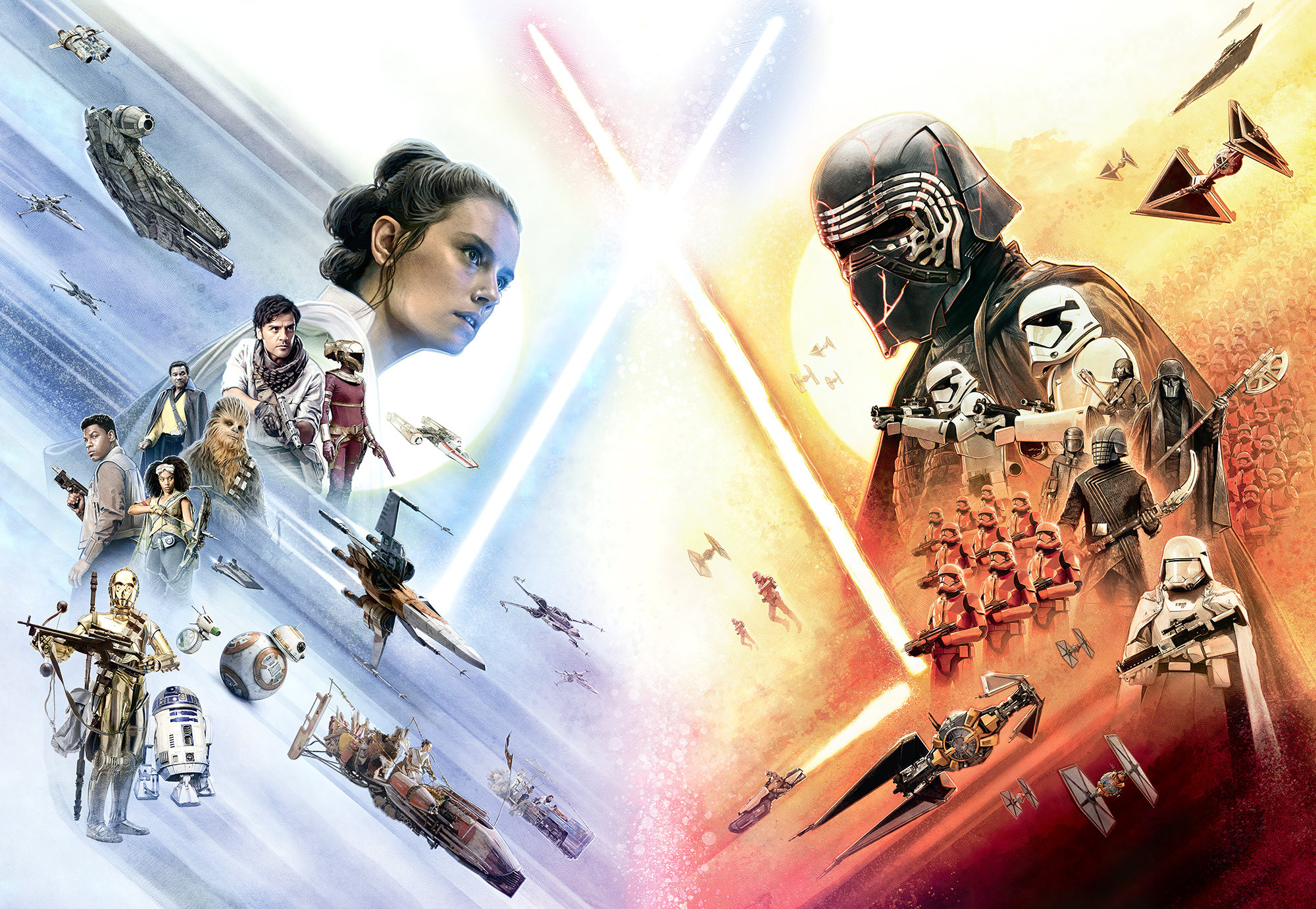 Sticker mural Star Wars Heroes Villains de Komar®