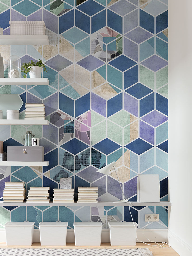 Geometric Blue - View 1