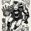 Marvel Iron Man Lino-Cut - Thumbnail View 1