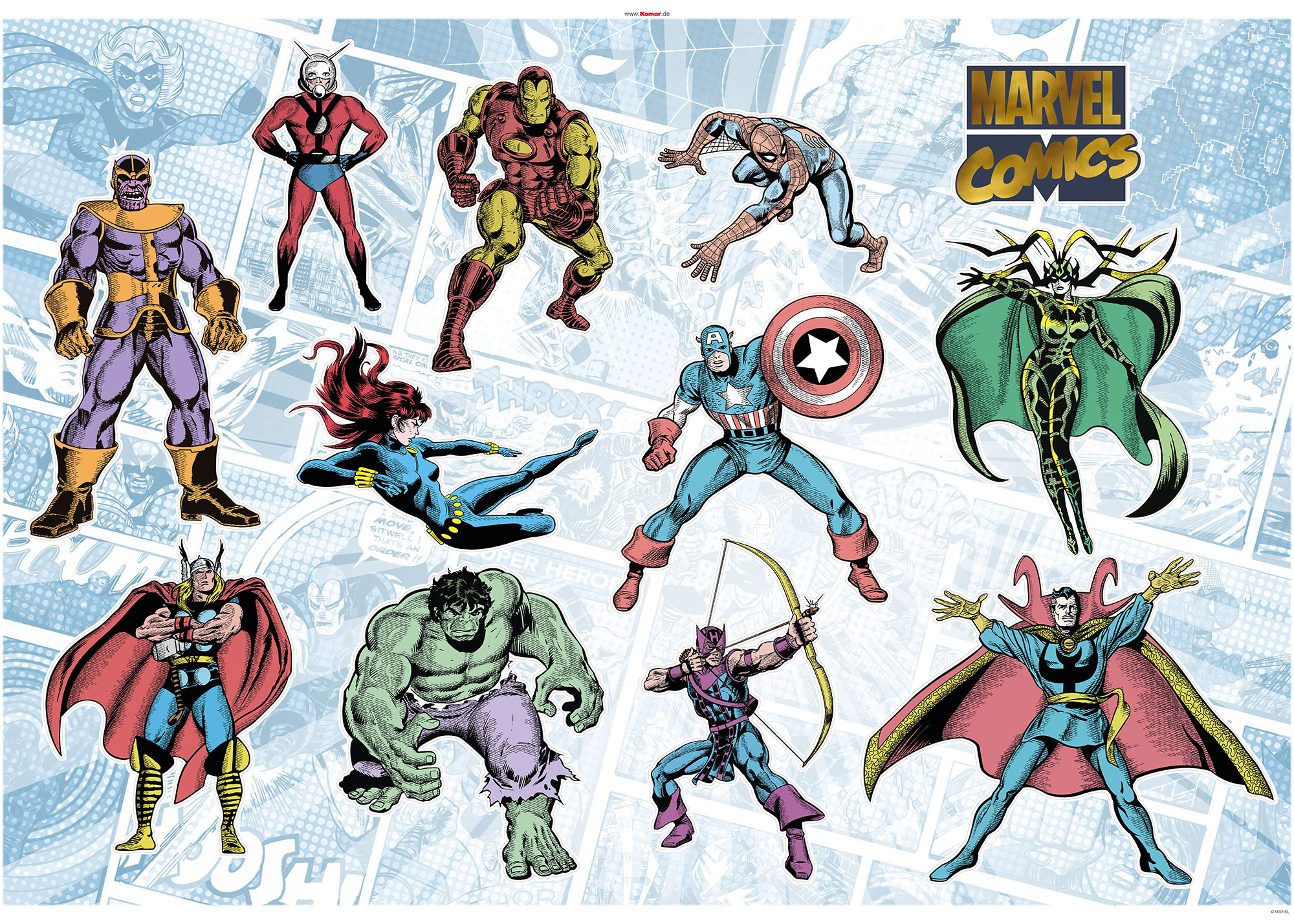 Sticker mural Marvel Comics Collection de Komar®, Marvel
