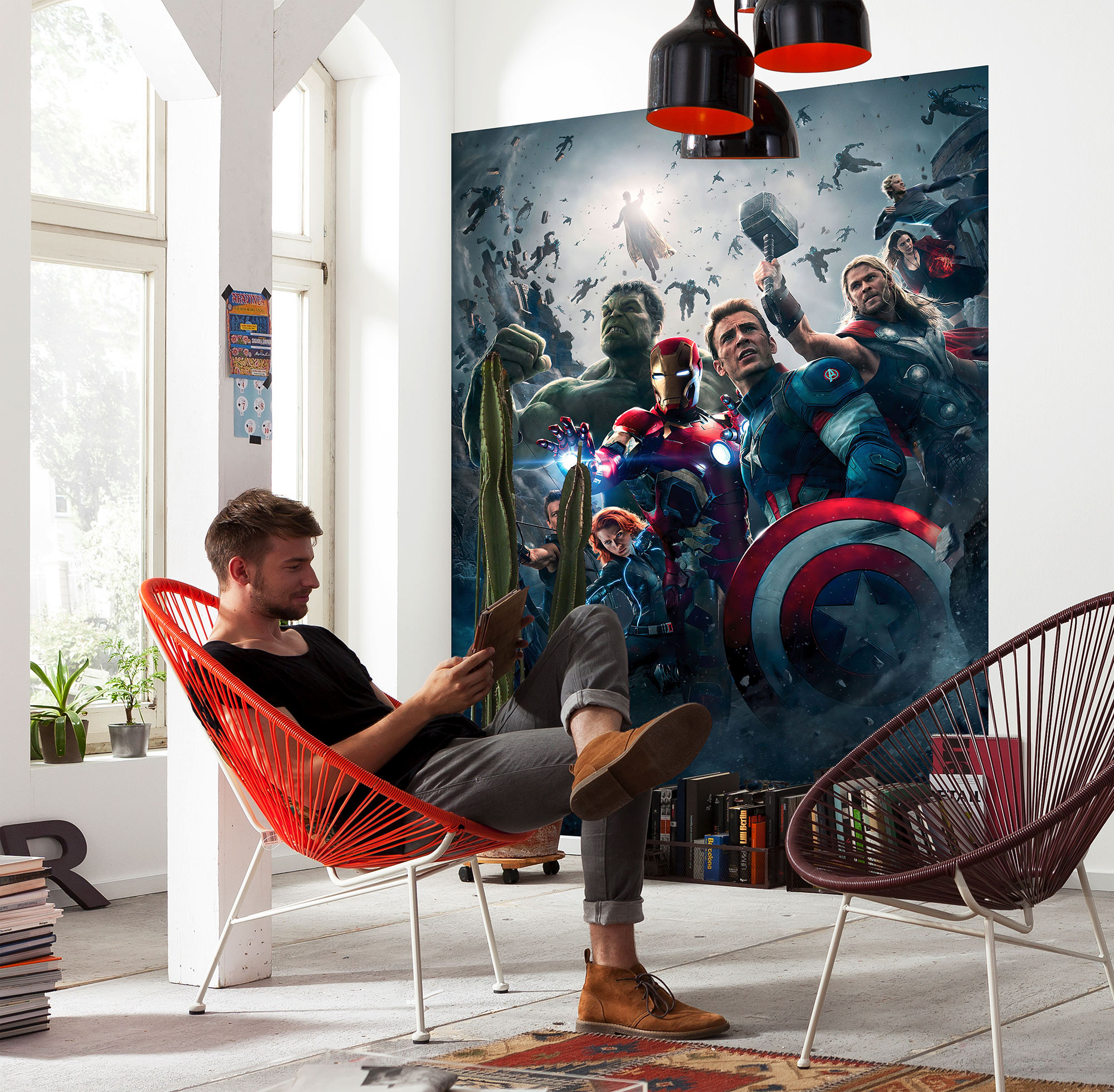 Stickers muraux de Komar - Marvel - Avengers Action - 8 pièces