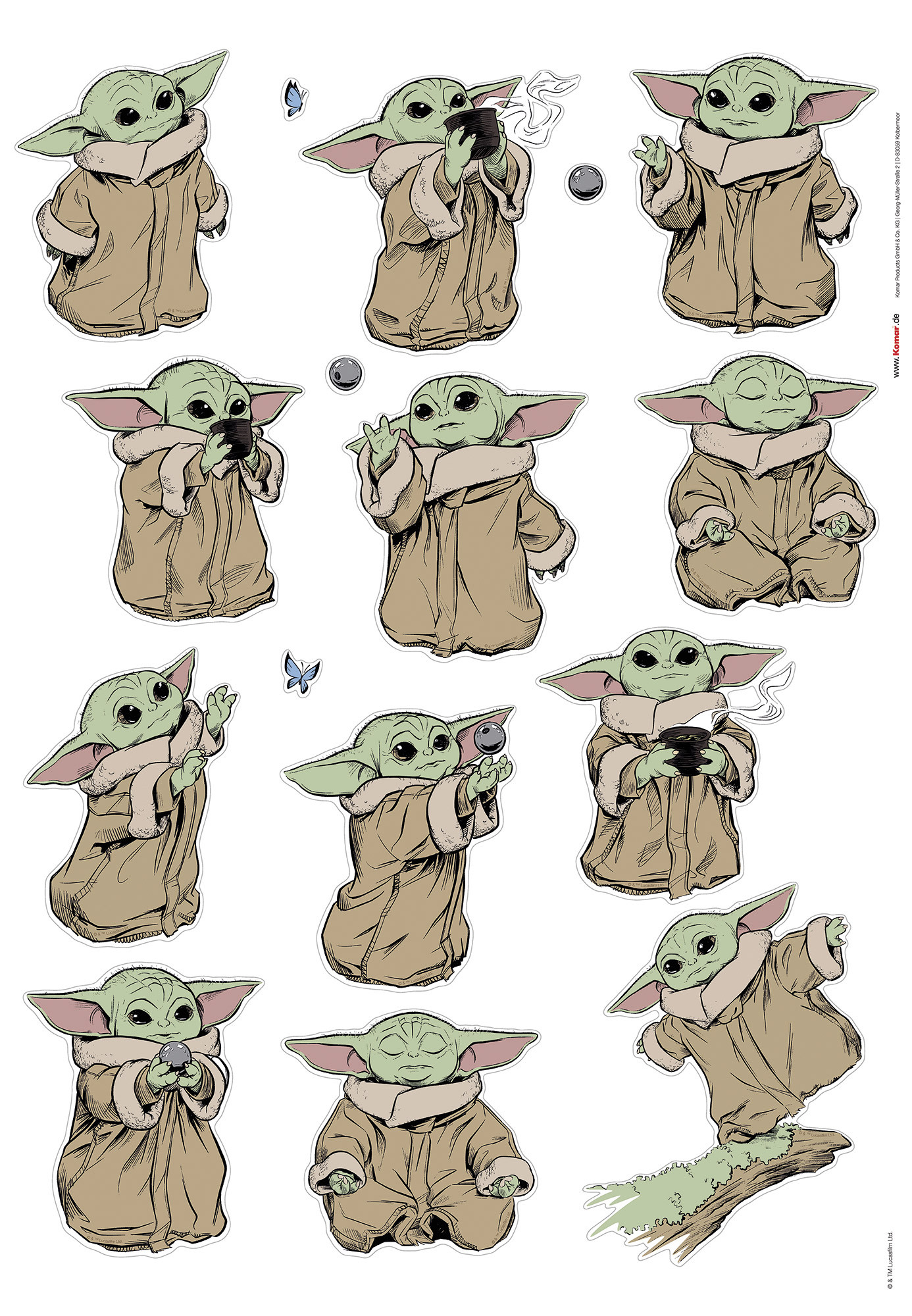 Komar Star Wars Wandtattoo Clone Wars Badges - 100 X 70 Cm (Breite X Höhe) - 10 Teile - Anakin Skywalker, Obi-Wan-Kenobi, Jedi, Deco-Sticker, Wanddeko, Kinderzimmer - 14738h