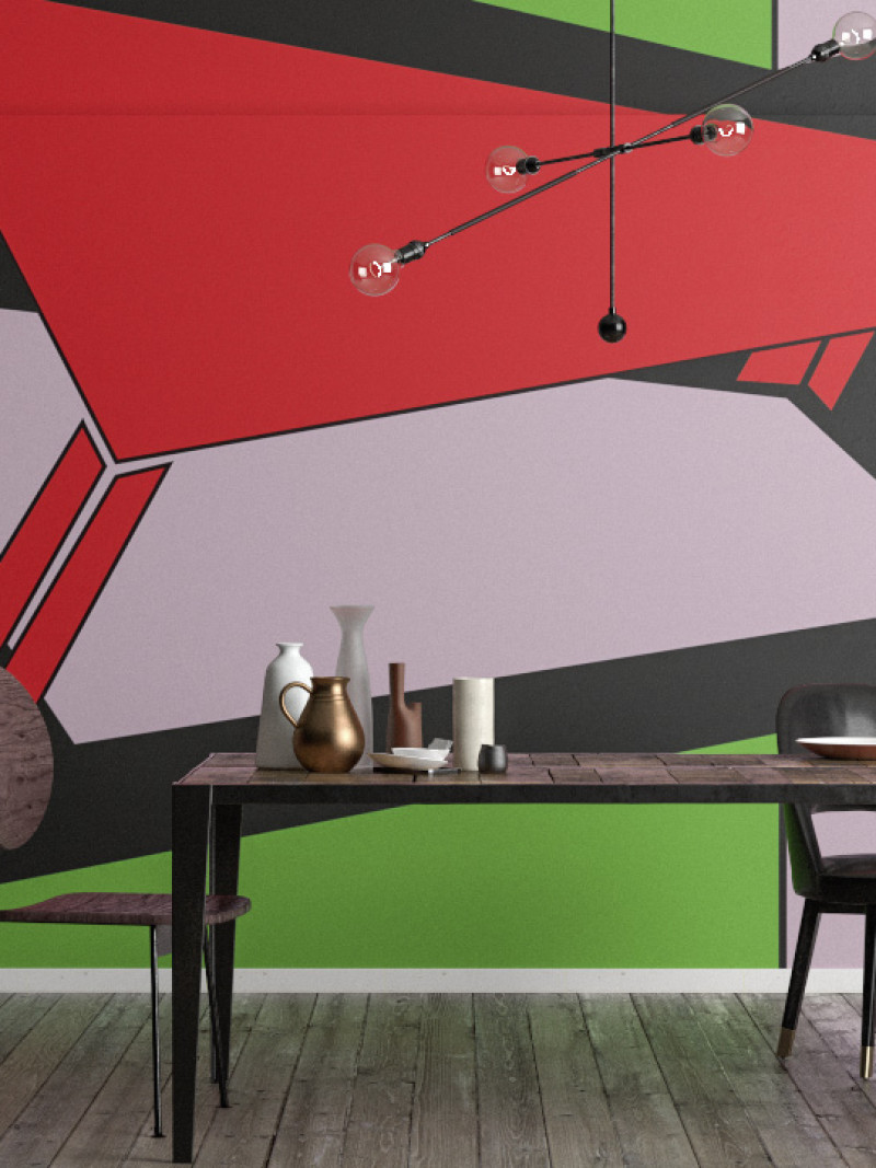 Perspective Table red-green-rose - View 1