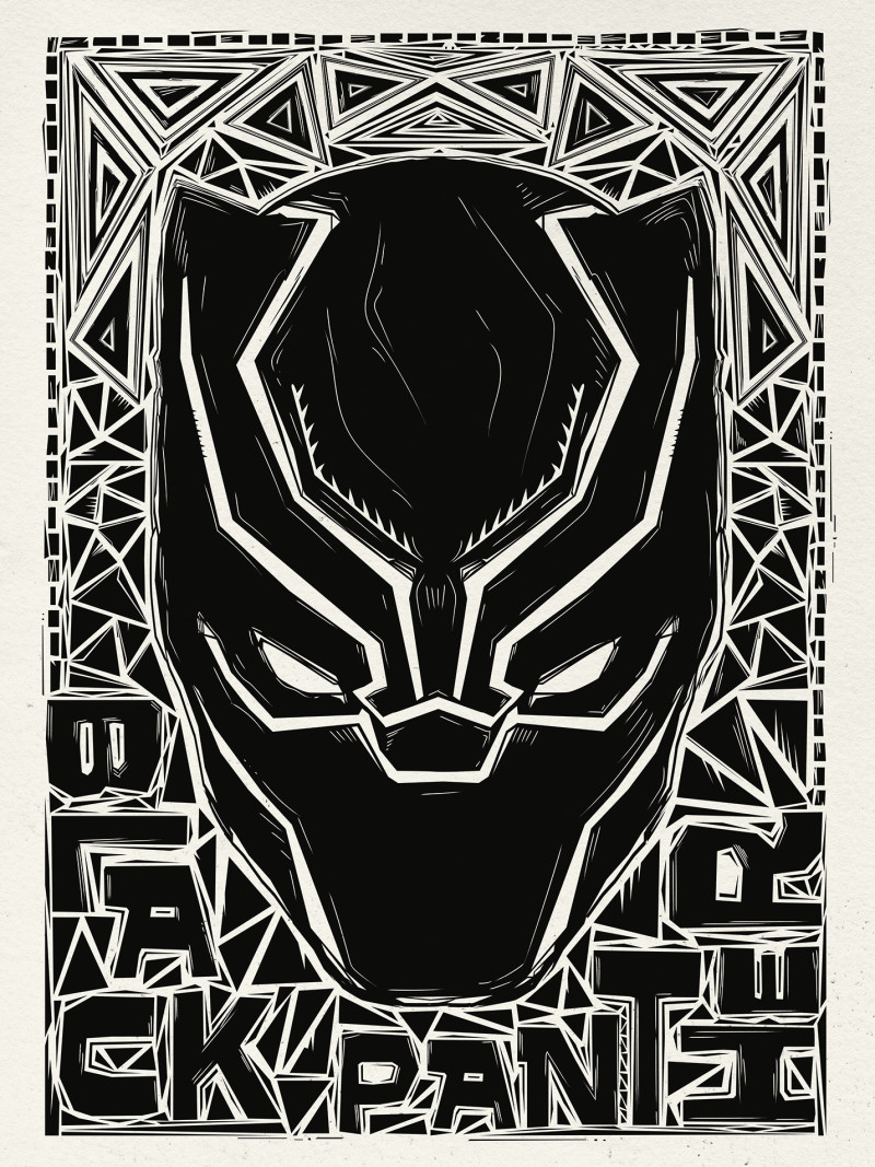 Marvel Black Panther Lino-Cut Helmet - Thumbnail View 1