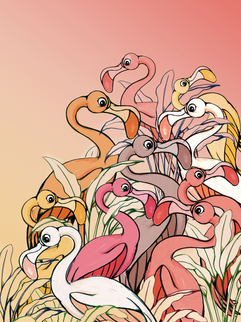 Flamingos and Lillys - Thumbnail View 1