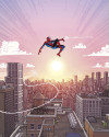 Marvel Spider-Man Swinging Through the Air - View 1