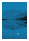 Word Lake Reflection Blue