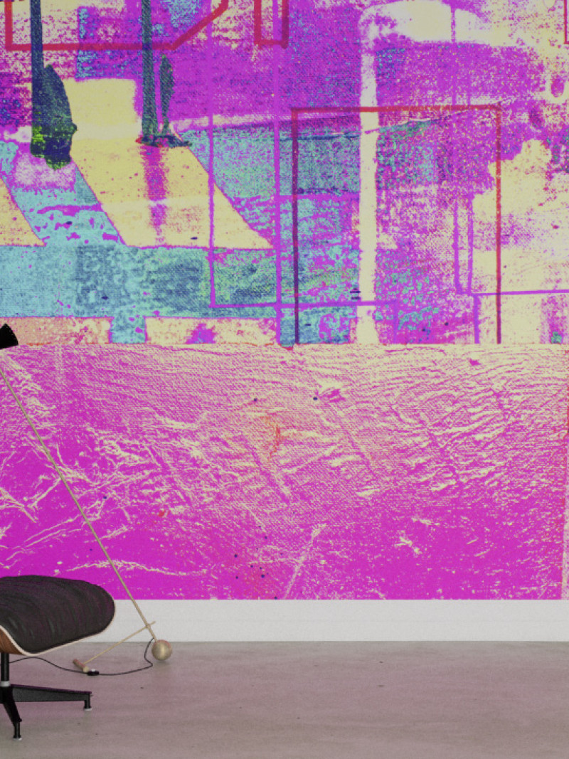 Alleys Rainy pink-yellow - View 1