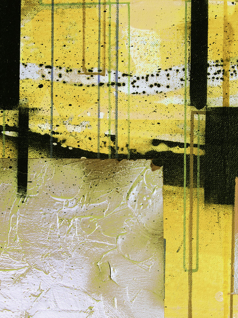 Squares Dropping grey-yellow - Thumbnail View 1