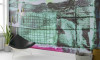 Grid Falling mint - View 1