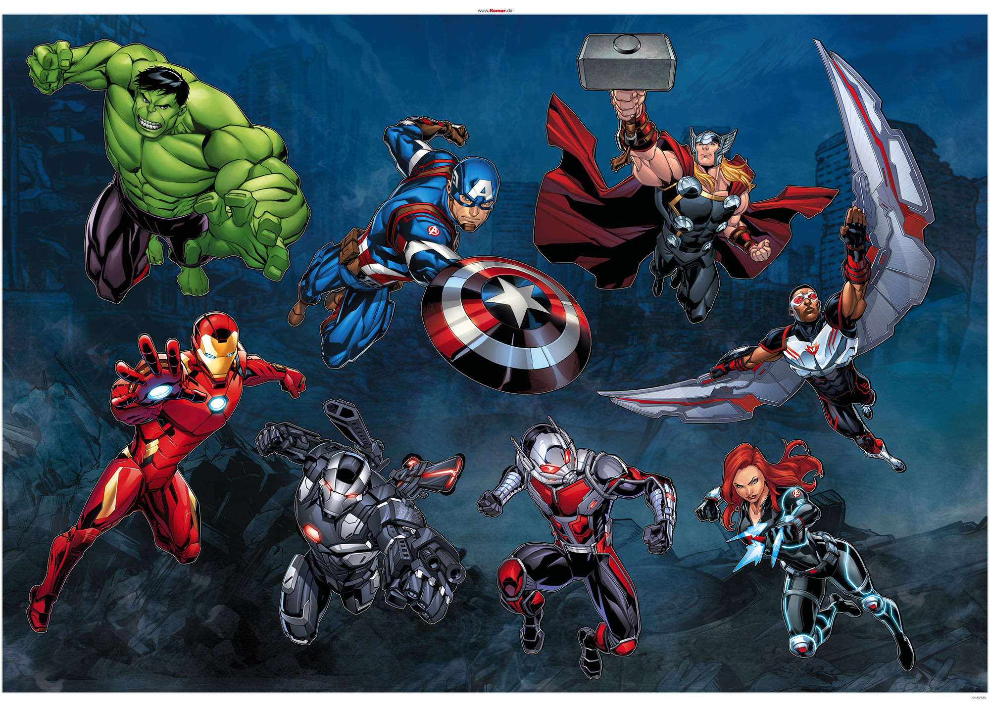 Adesivi murali Avengers Action della Komar®, Marvel