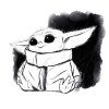 Star Wars Mandalorian The Child Sweet Black White - Thumbnail View 1