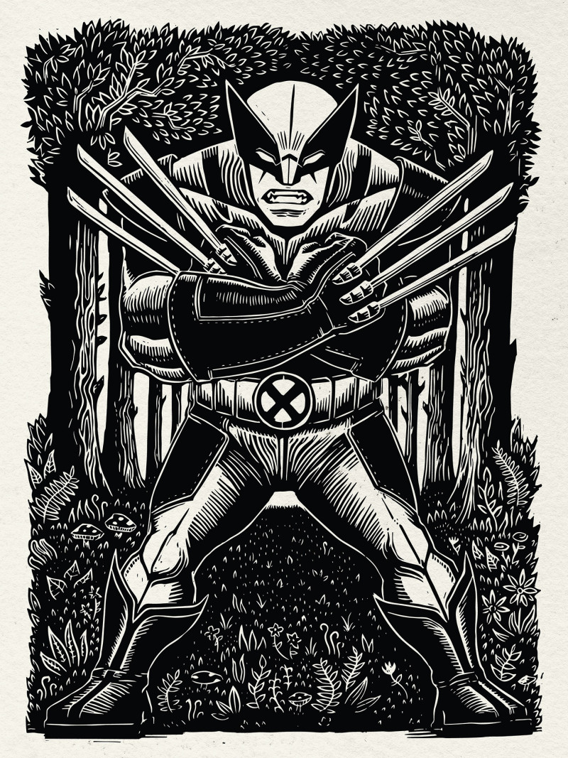 Marvel Wolverine Lino-Cut - Thumbnail View 1