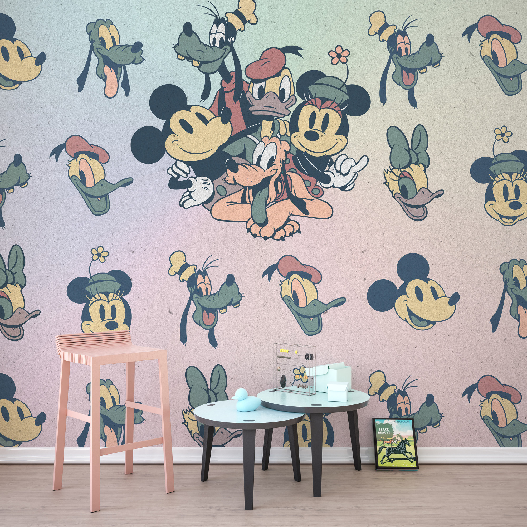 Tenture Murale Vintage Mickey – Tapisserie Française, Années 80/90