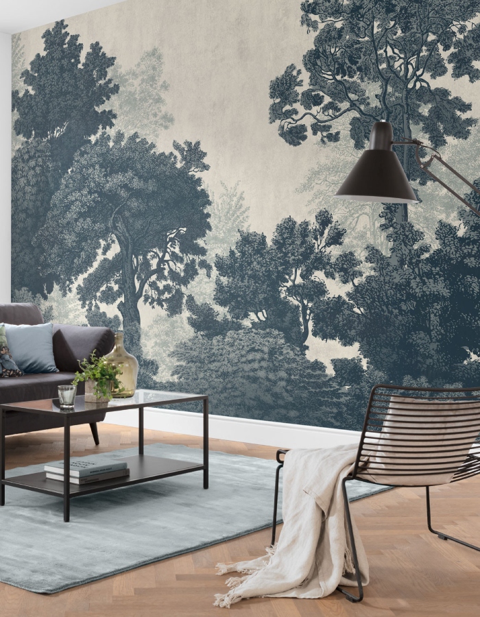 Forest motif living room