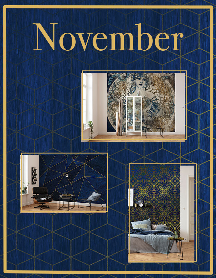 November Banner Blue Gold