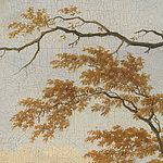 Nostalgic image of tree cut-out in ochre