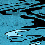 Нарисованная вода в сине-черных тонах