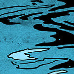 Gemaltes Gewässer in blau-schwarz - View 1