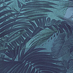 Dunkelblaues Motiv mit Palmenblättern