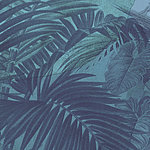Различные тропические листья темно-синего цвета