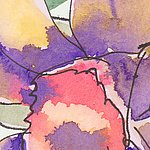 Фиолетовая абстрактная акварельная живопись