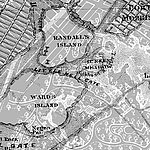 Map with two islands in black and white - View 1