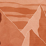 Berglandschaft in Orange gemalt - View 1