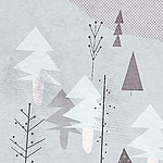 Minimalistisch, gezeichnete Bäume in grau