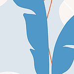 Blaues, florales Motiv gemalt - View 1