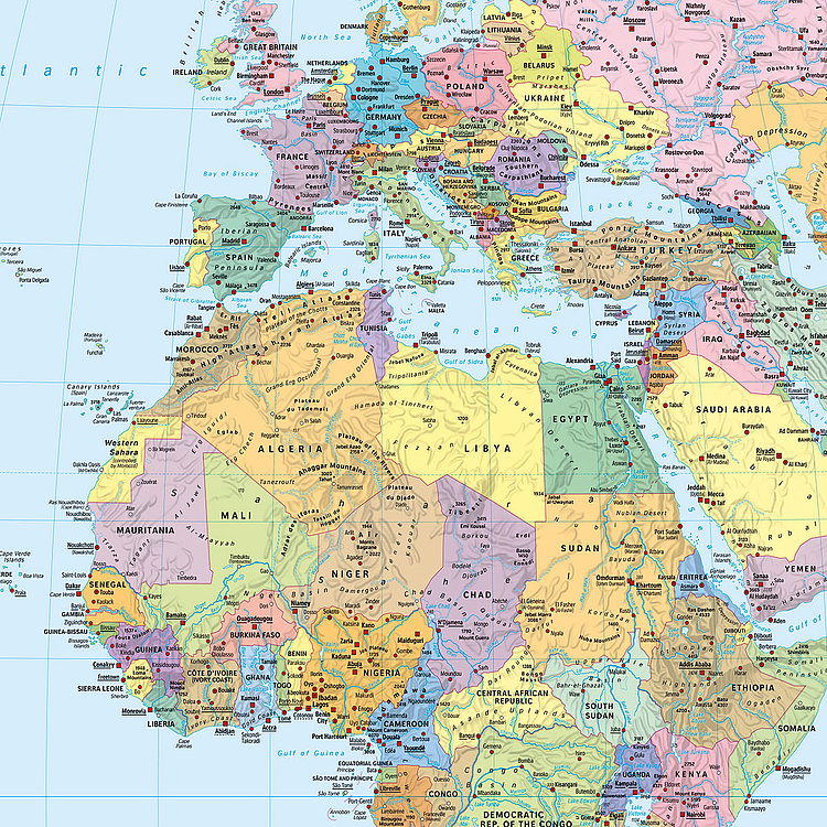 Fototapeten Fototapete auf Papier "World Map" von Komar®