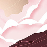 Abstract wavy motif in shades of pink