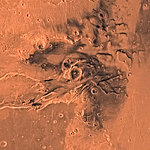Абстрактная структура поверхности Марса в оранжевом цвете
