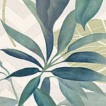 Green oblong leaves on a beige background