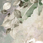Green watercolour motif with leaves
