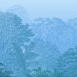 View of a forest in blue