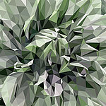 Graphic abstract motif in green