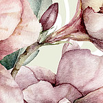 Nahaufnahme von aquarell gemalten Blumen in rosa